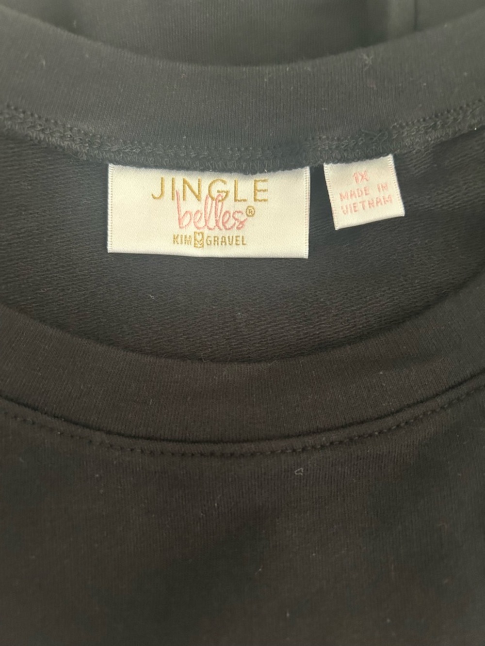 New Jingle Belles by Kim Gravel Sequin Nutcracker Knit Top Black size 1X - Picture 4 of 11